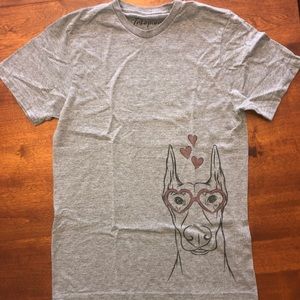 ❤️ novelty fitted T-shirt with Doberman